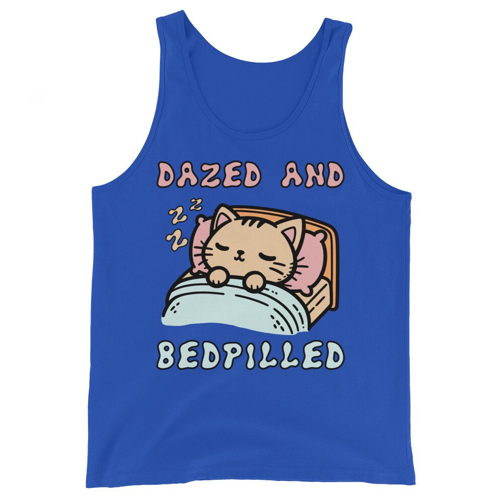 Dazed And Bedpilled – Cute Sleepy Cat Meme Tank Top