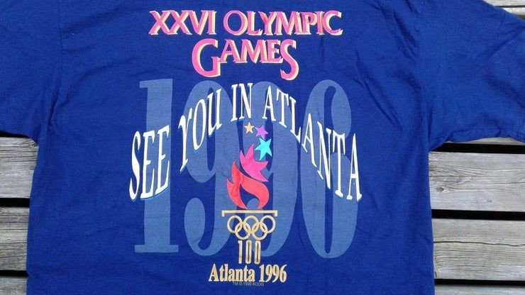 Vintage 1992 Xxvi Summer Olympic Games 1996 Atlanta Georgia Vintage Shirt Blue X Shirt