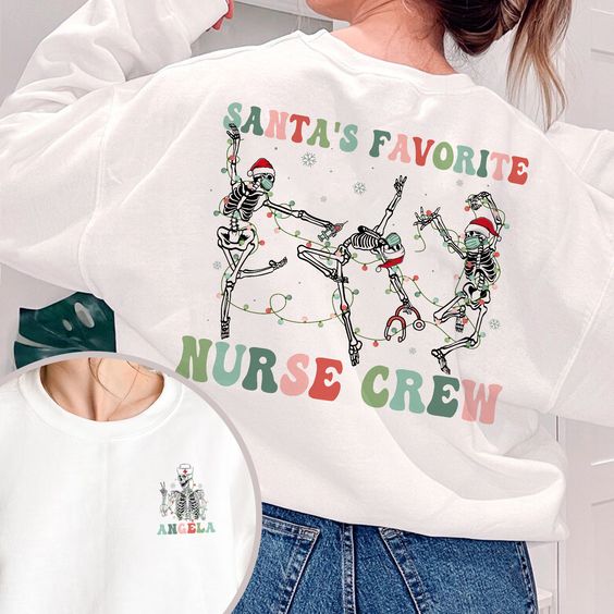 Santa’s Favorite Nurse Crew Christmas Sweatshirt