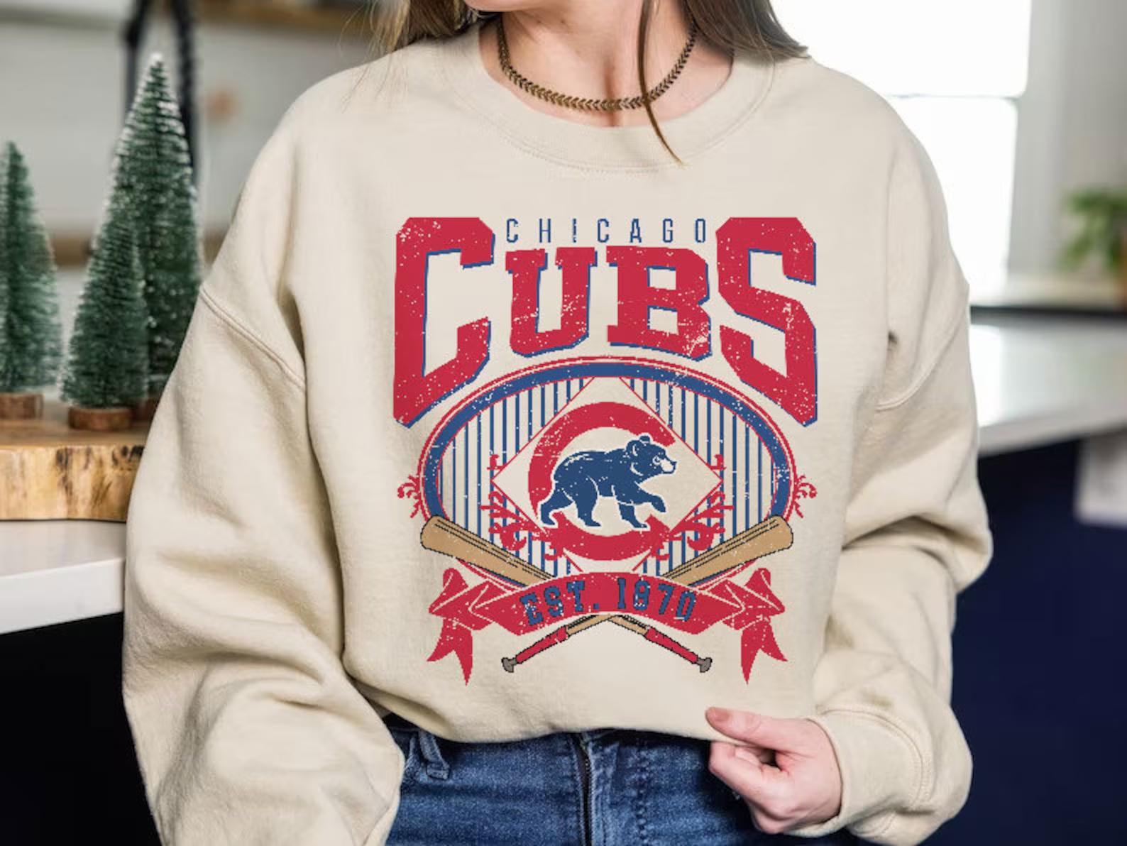 Chicago Baseball Sweatshirt, Vintage Style Chicago Baseball Crewneck Sweatshirt, Chicago EST 1870 Sweatshirt, Game Day