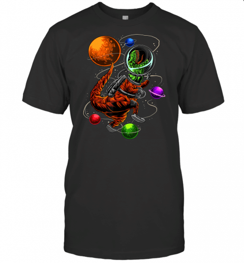 Astronaut Space Trex Dinosaur Solar System Planets For Kids T Shirt