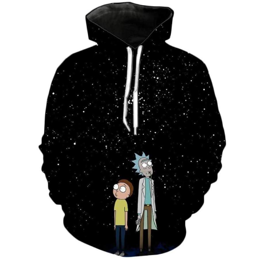 Rick and Morty Night Sky Hoodie 3D Unisex Sweatshirt