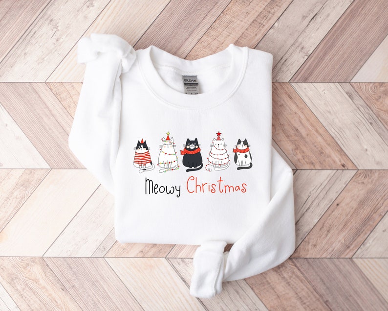 Meowy Christmas Cat Lover Sweatshirt