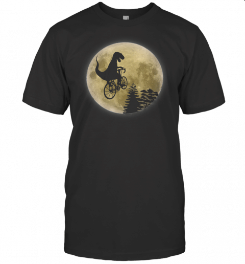 T Rex Bicycle On Moon Funny Dinosaur Halloween Costume T Shirt