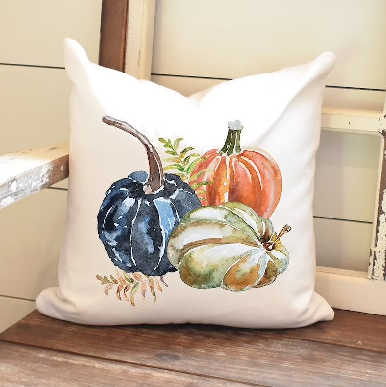 Fall Pillow Cover~ Pumpkin Throw Pillow~ Farmhouse Decor ~ Autumn Decor~ Farmhouse Pillow