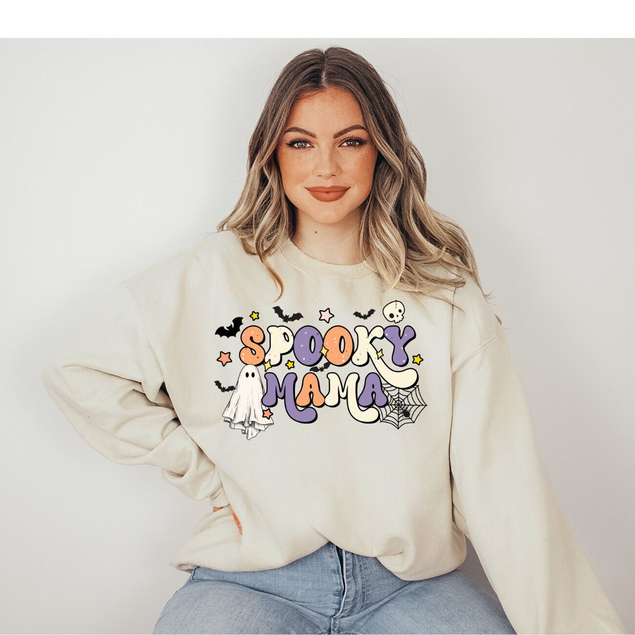 Spooky Mama Sweatshirt Momster Sweatshirt Spooky Mama Momma Sweatshirt Halloween Mom Sweatshirt Its Fall Yall Happy Fall Yall Momster Shirt