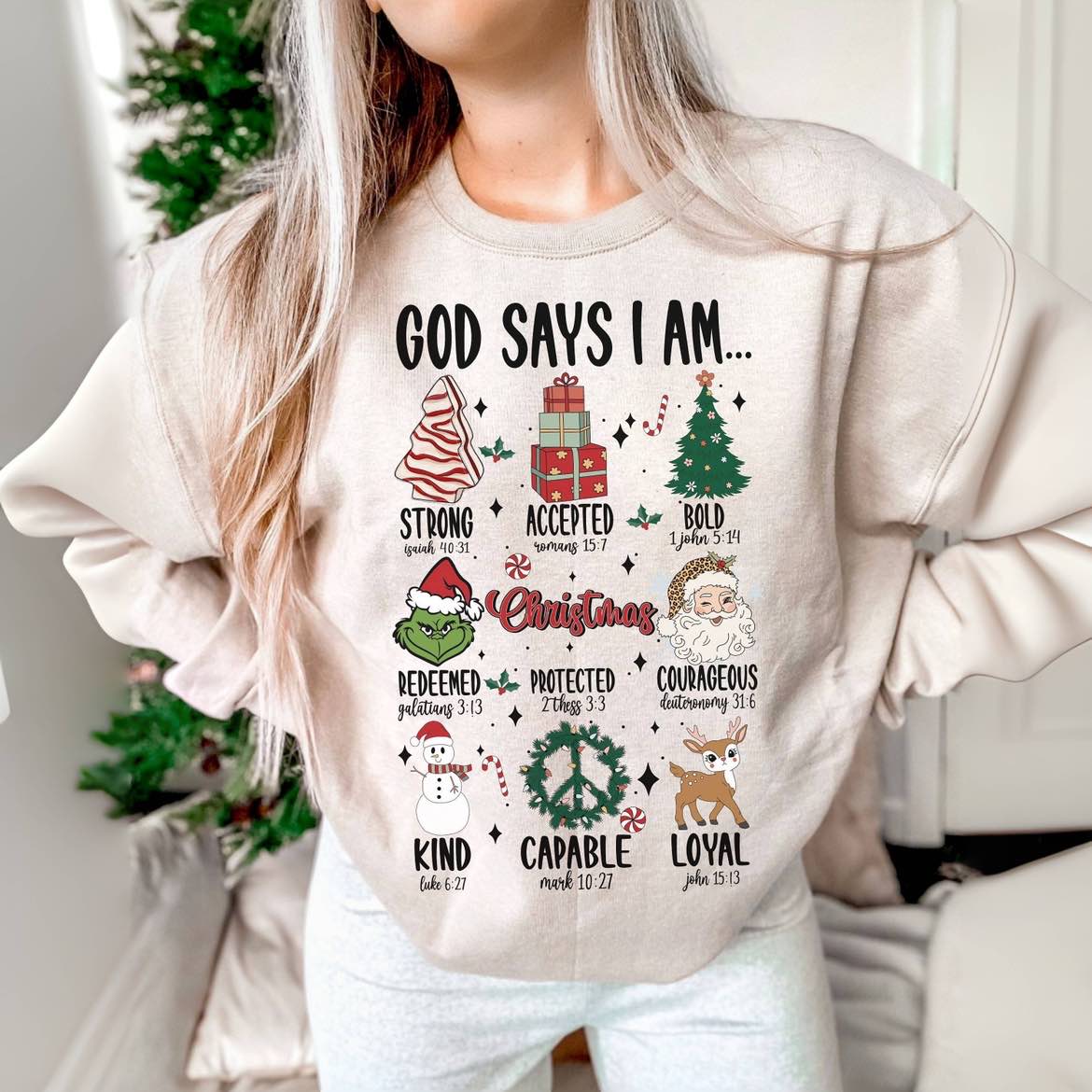 Retro Christmas Santa Claus Cute Print Sweatshirt