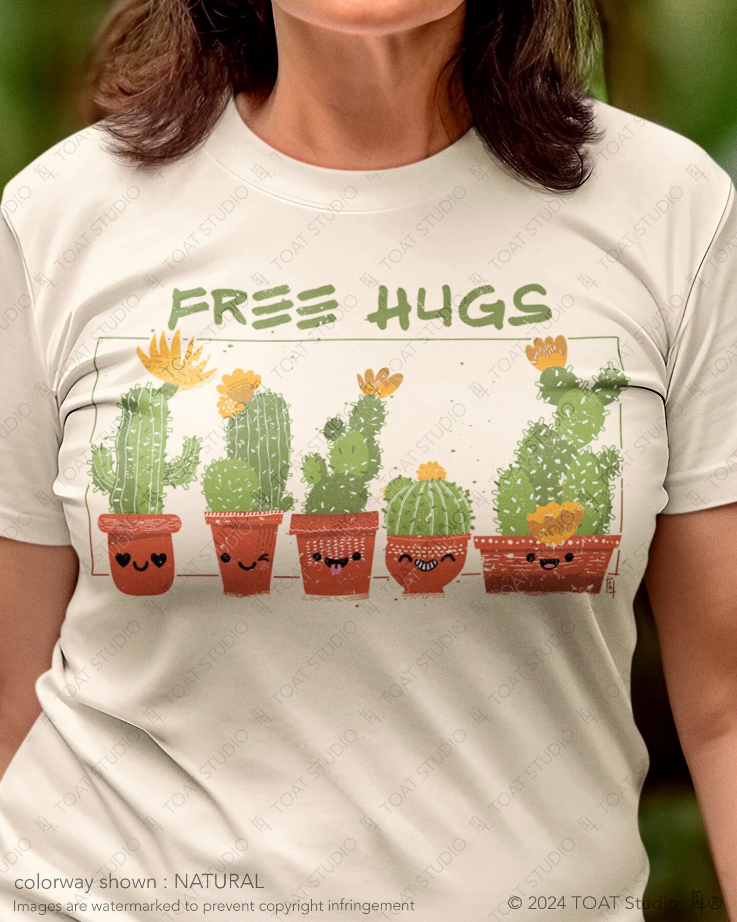 Free Hugs Cacti Unisex T-Shirt, Cacti and Succulents, Cute Cactus Art, Desert Gardening, Plant Mom Shirt, Plant Dad Gift, Plant Lover