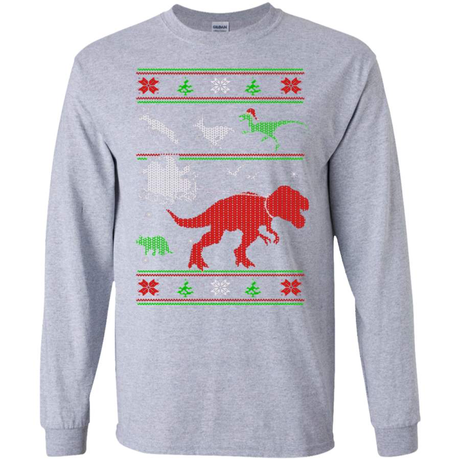 T Rex Santa T Rex Attack Deer Ugly Christmas Sweater SWEATSHIRT