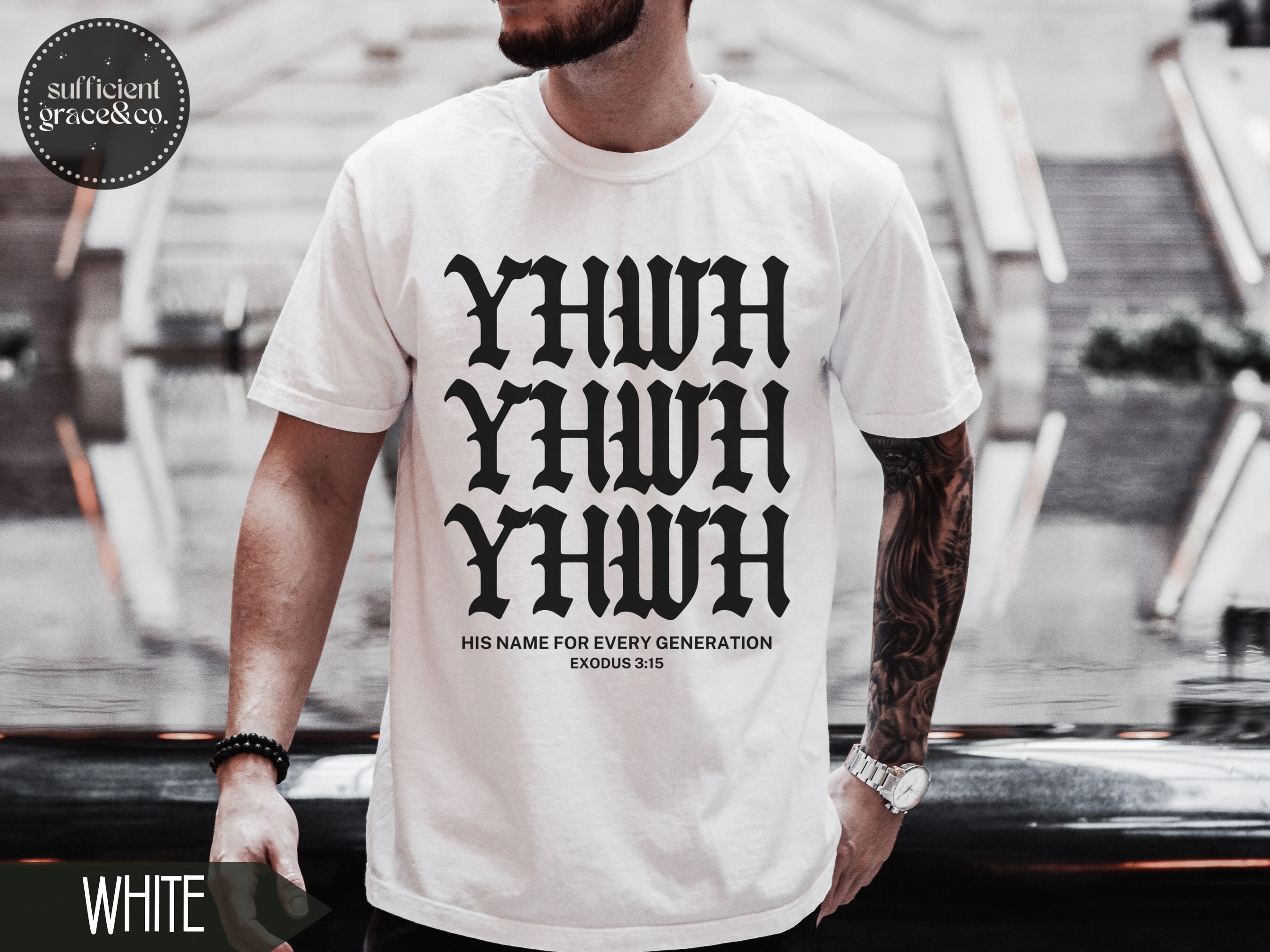 Aesthetic Christian Shirt For Men, YHWH Tshirt, Christian Streetwear Apparel, Bible Verse Shirt, YAHWEH Church Shirt, Mens Christian Gift