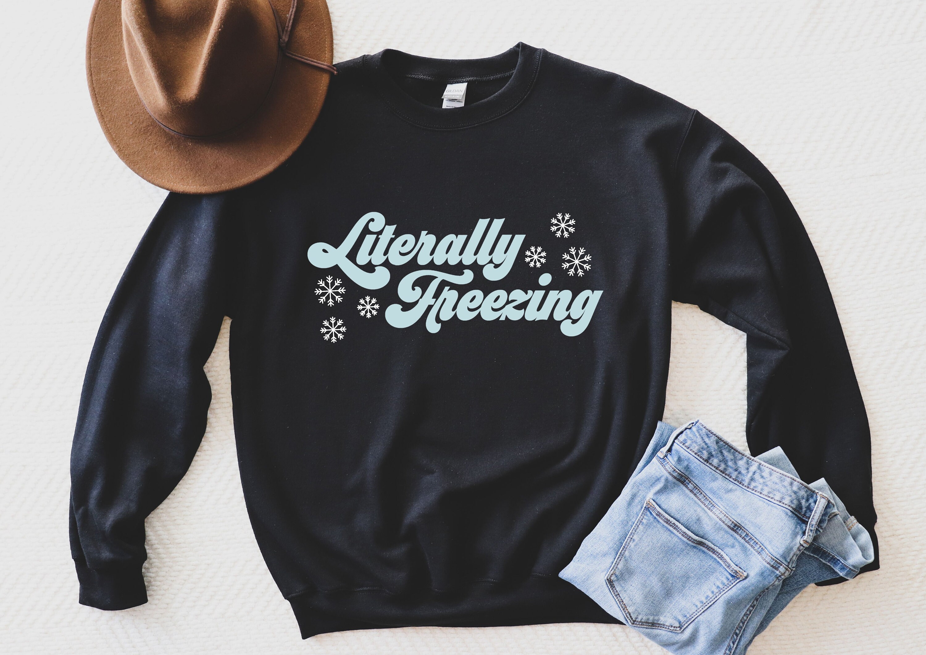 Retro Literally Freezing Sweatshirt, Always Cold, Winter Sweatshirt, I Am Freezing, Sweater Weather, Fall Apparel