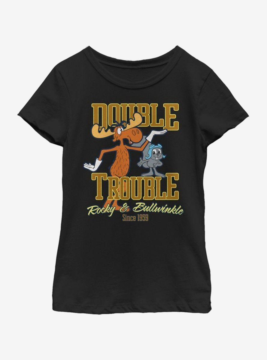 Rocky And Bullwinkle Double Trouble Girls Tshirt 3162