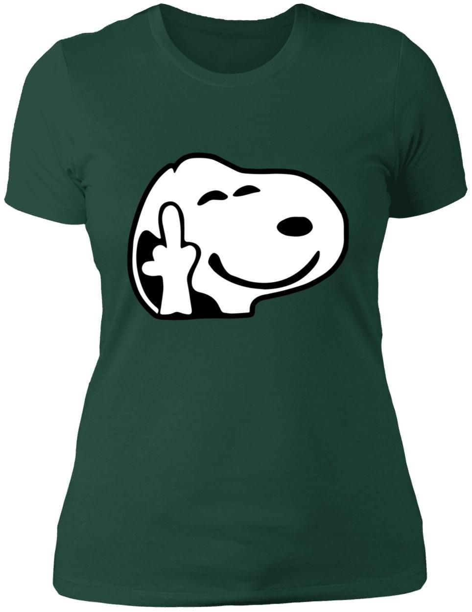 Snoopy Fucking Raising Middle Finger Funny Sarcasm Shirt Premium Ladies Shirt