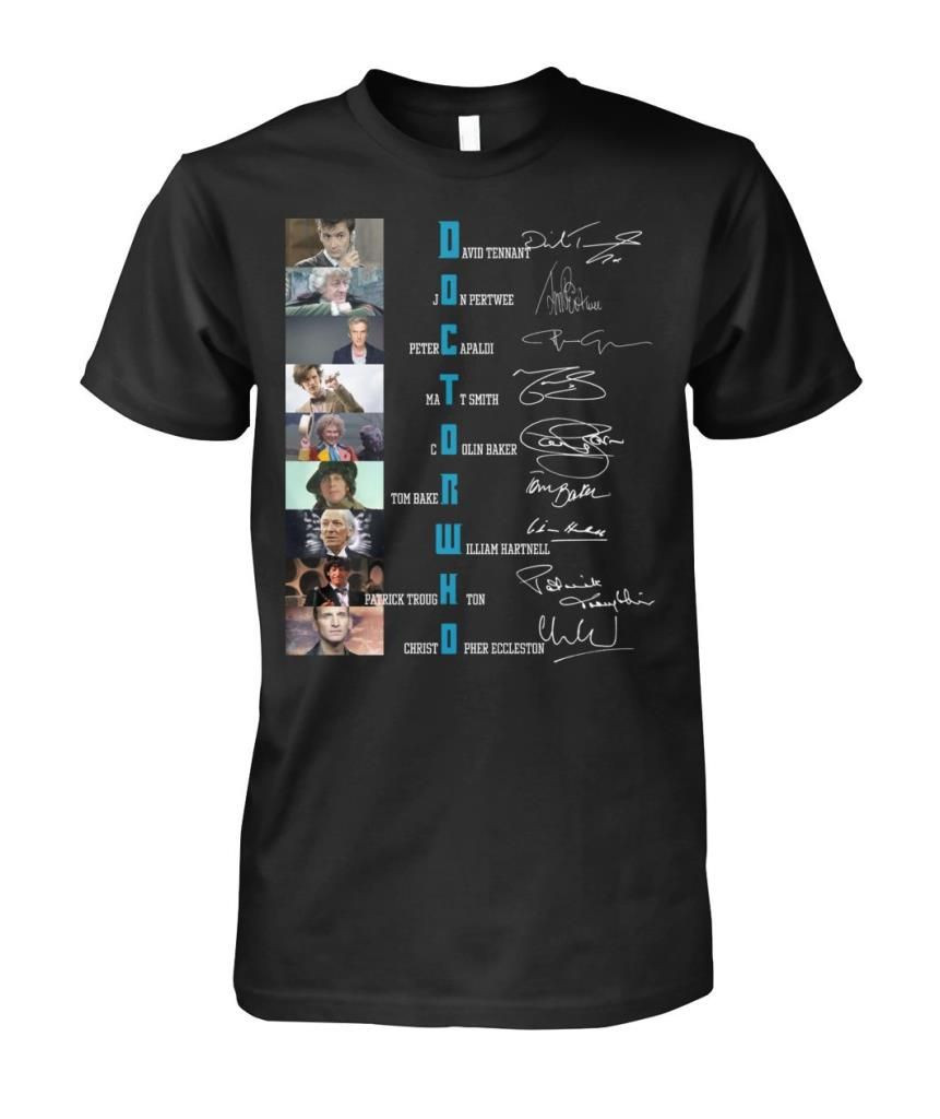 Doctor Who Cast Signatures Tv Series Movie Fans Women Men Shirts