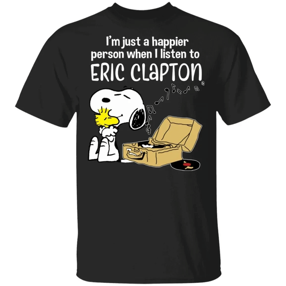 Snoopy Eric Clapton Tee Shirt Happier When Listen To Eric Clapton Mt10