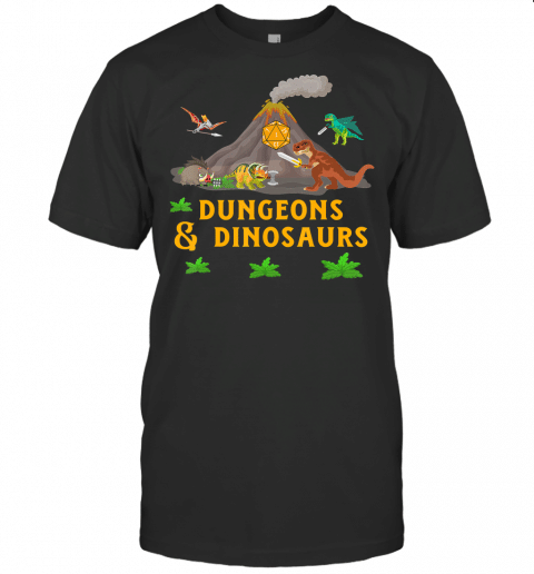 Dungeons  Dinosaurs Role Playing Gift Tabletop Fantasy T Shirt