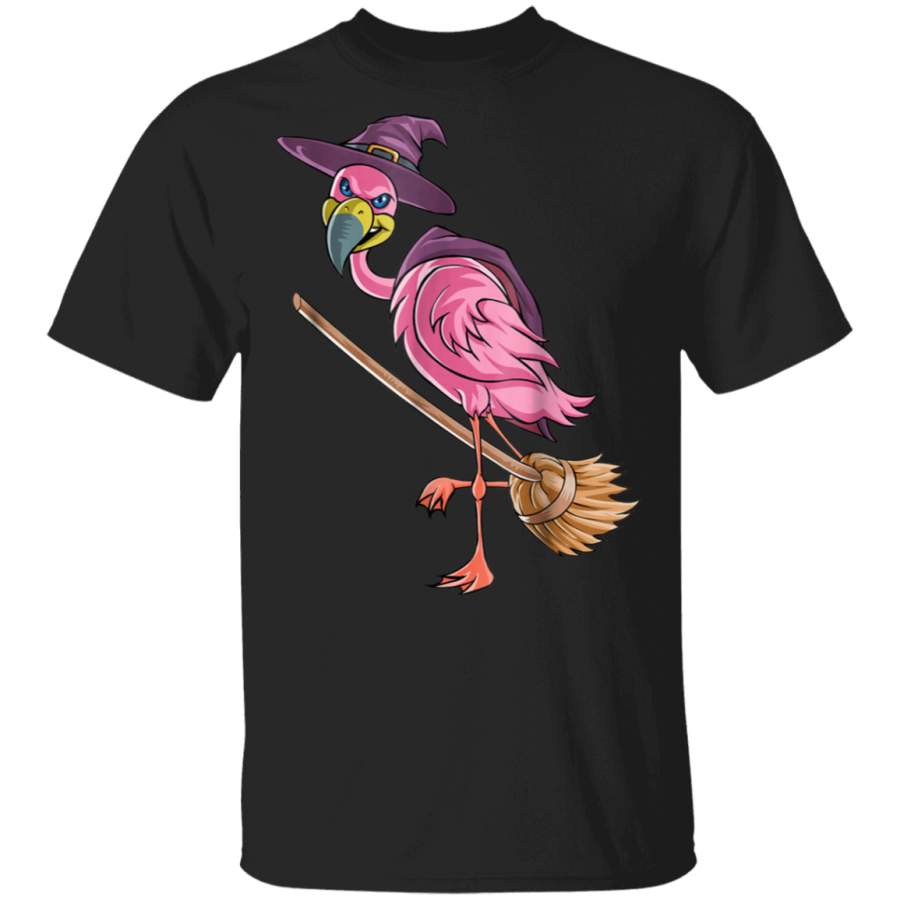 Halloween Flamingo Witch Shirt Scary Party Funny Broom Gift