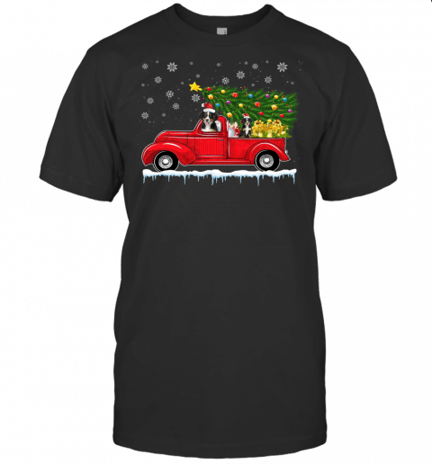 Bernese Mountain Red Car Truck Christmas Tree Santa Xmas Dog T Shirt