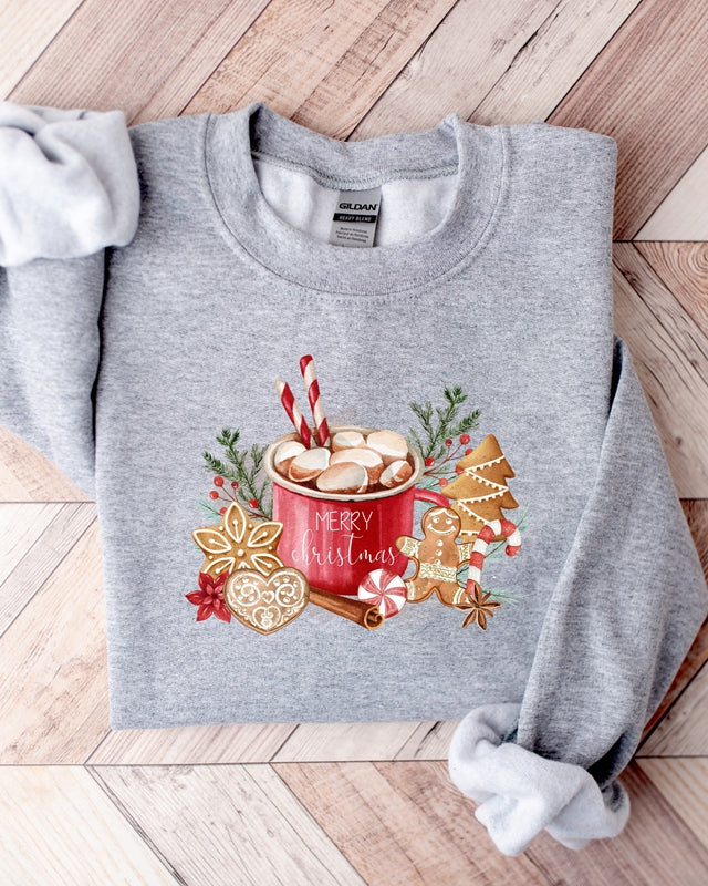 Christmas Sweatshirt, Hot Cocoa Christmas Sweatshirt