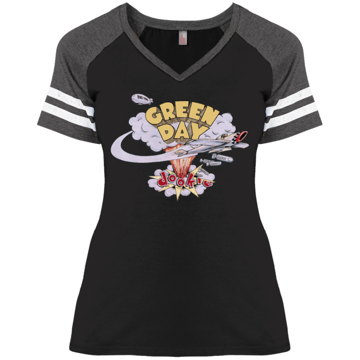 Hella Mega Tour Merch Dookie Vintage 1 Ladies’ V-Neck