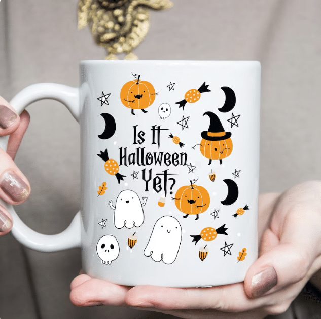 Cute Halloween Mug, Halloween Ghost Mug, Boo Mug, Pumpkin Mug