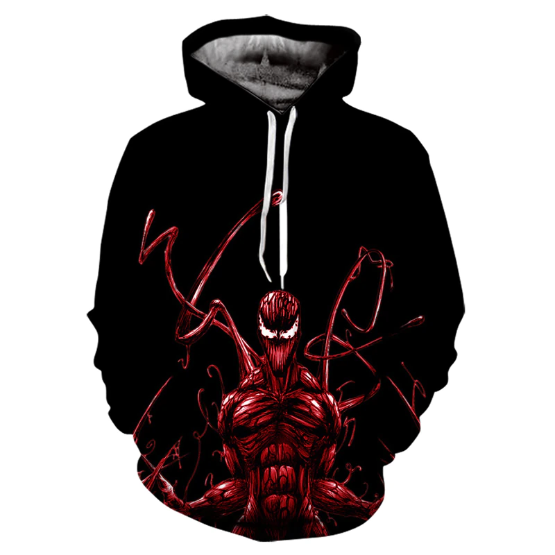 Red Venom Hoodie Halloween Unisex Cosplay Costume