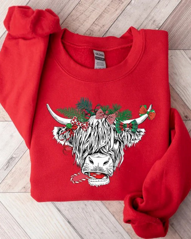 Cow Christmas Sweatshirt, Christmas Heifers Sweatshirt