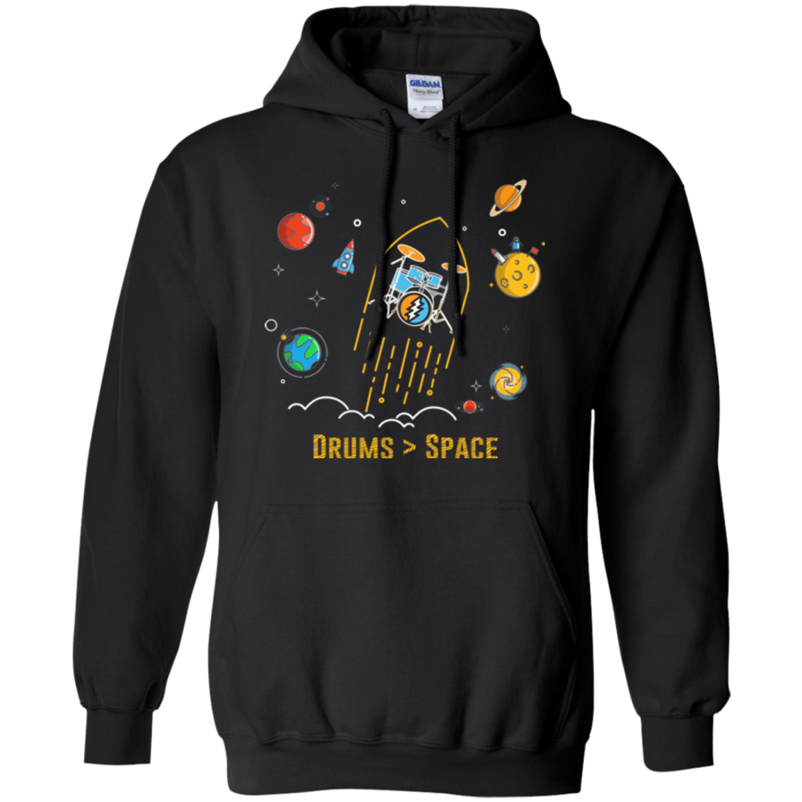 Drums Space Pullover Hoodie