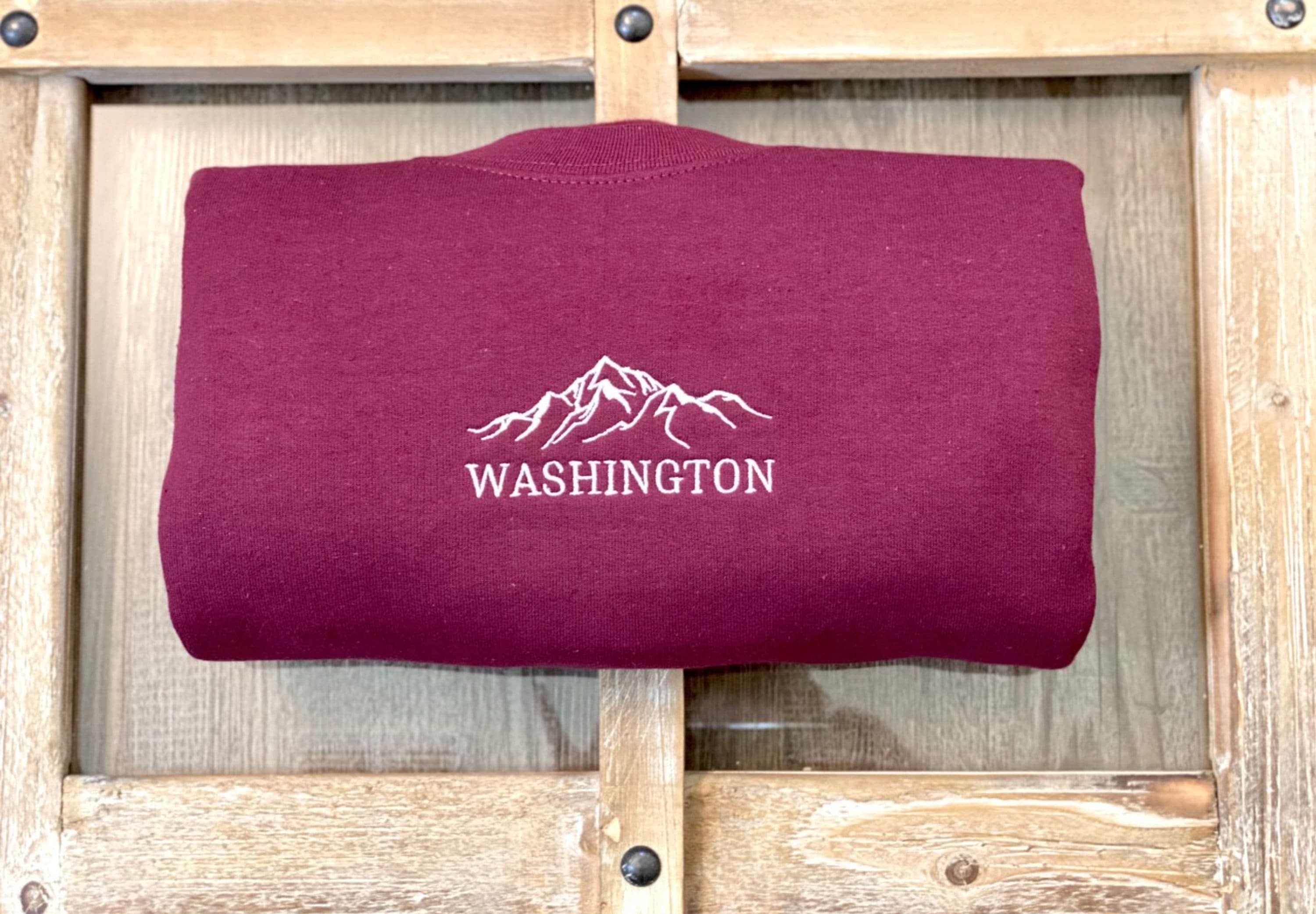 Embroidered Washington Crewneck Sweatshirt Vintage Sweatshirt Embroidered Sweater Vintage Crew Neck Sweatshirt Washington Sweatshirts