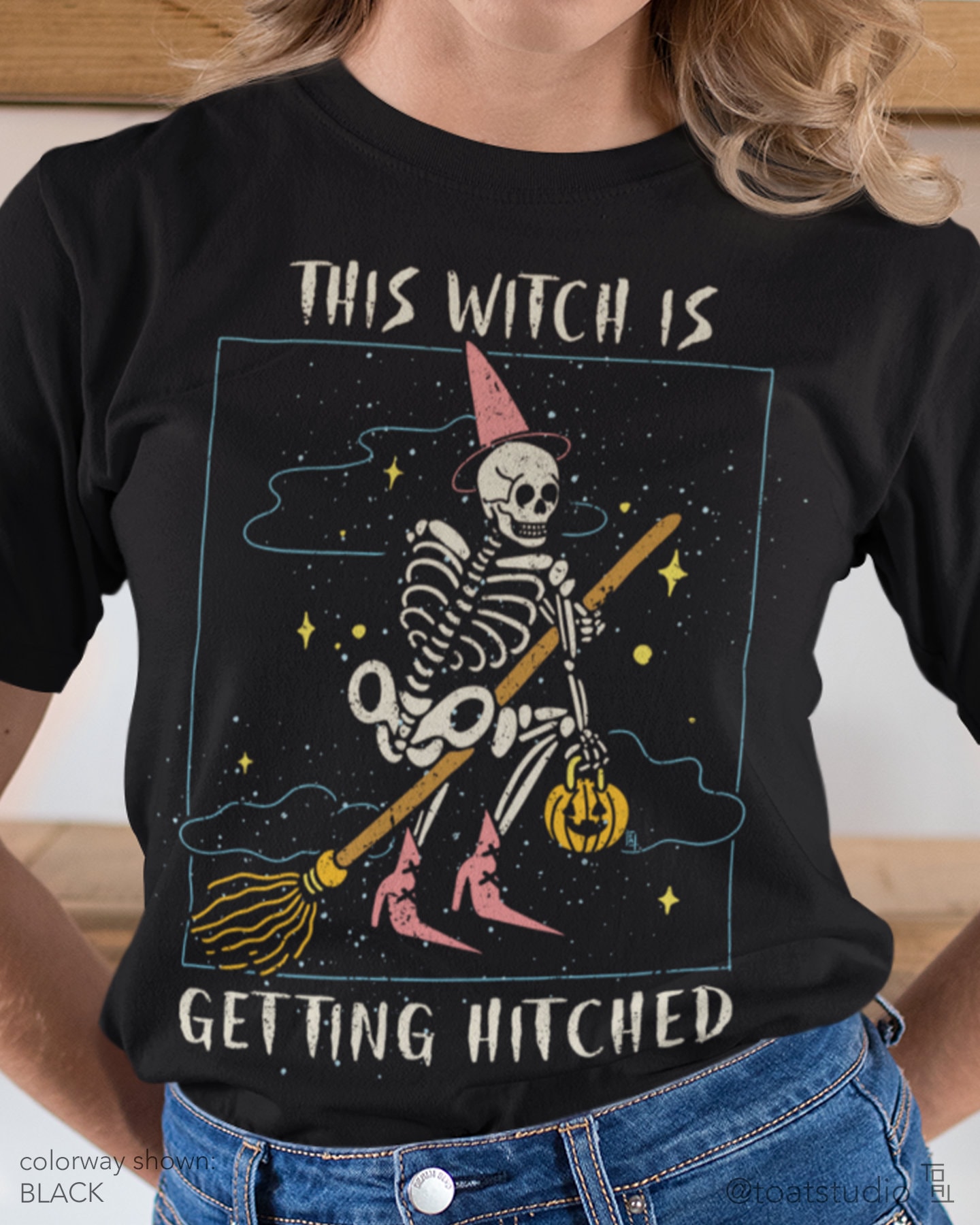 This Witch is Getting Hitched Unisex T-shirt, Alternative Couple, Grunge Bride, Dark Bride, Spooky Bachelorette, Til Death Do Us Part