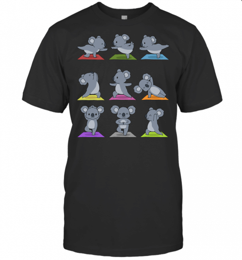 Koala Yoga T Shirt Funny Koalas In Yoga Poses Sports Tee