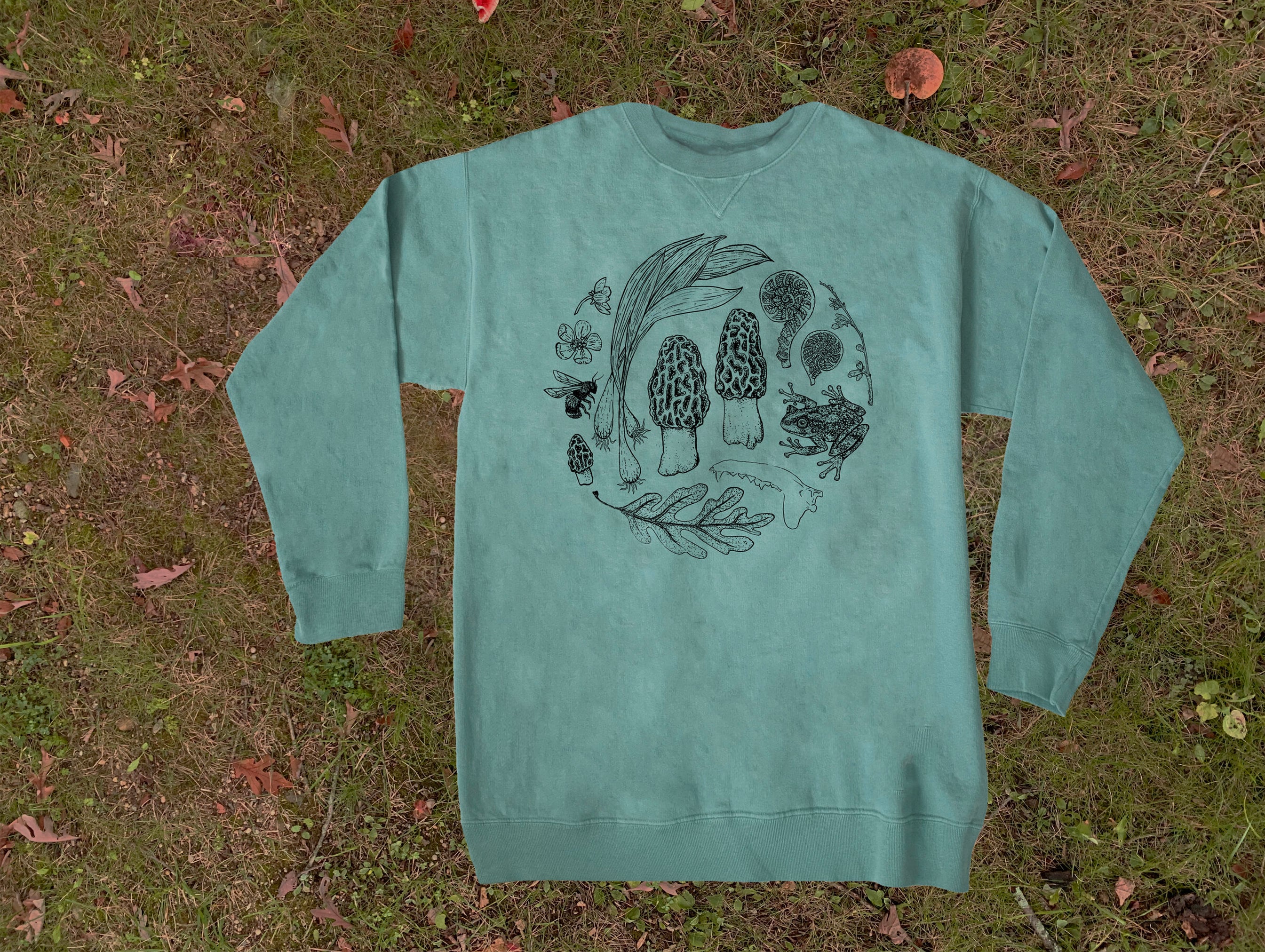 Morel Madness Crew Neck Sweatshirt Morel mushroom shirt