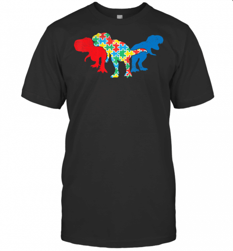 T Rex Dinosaurs Puzzle Dino Autism Awareness Asl Girls Boys T Shirt