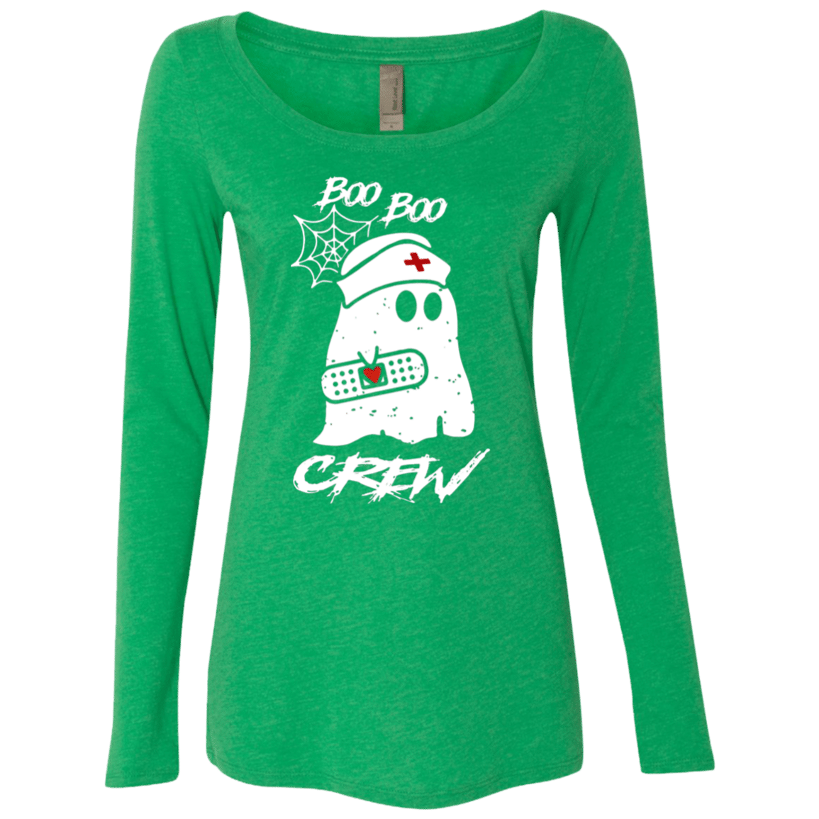 Boo Boo Crew Nurse Ghost Funny Halloween Costume Gift Womens Triblend Long Sleeve Shirt