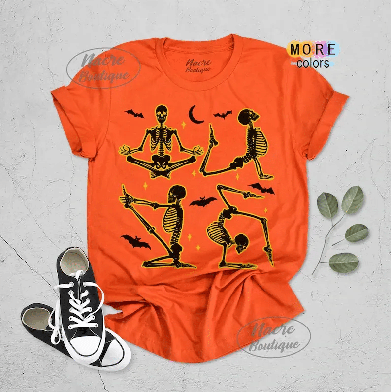 Halloween Yoga Shirt, Meditation Skeleton Shirt, Skeleton Yoga Shirt, Skeleton Halloween Shirt, Funny Halloween Shirt, Namaste Yoga Shirt