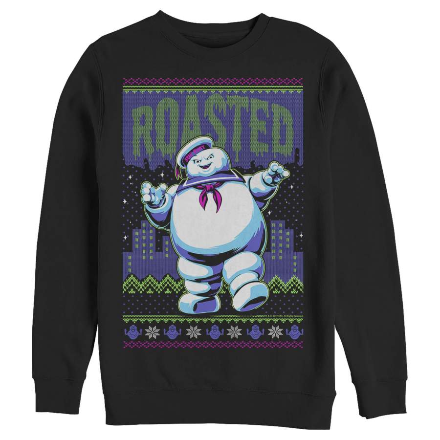 Ghostbusters Men’s Ugly Christmas Roasted Marshmallow  Sweatshirt