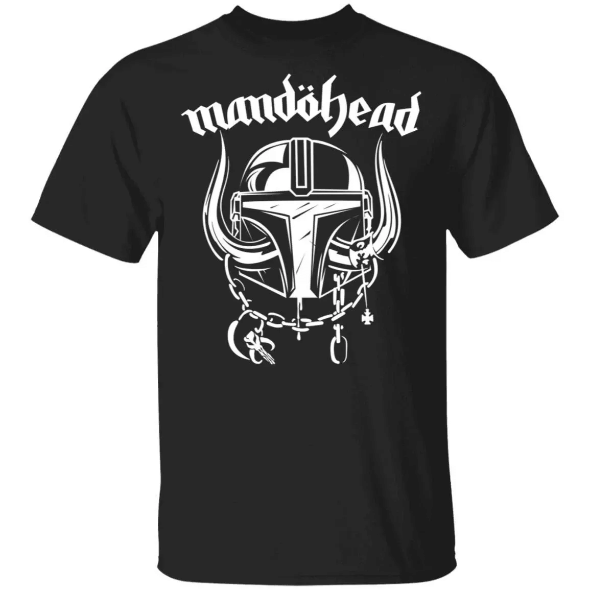 Mandohead Motorhead Mandalorian T-Shirt Mando Rock Tee Mt05