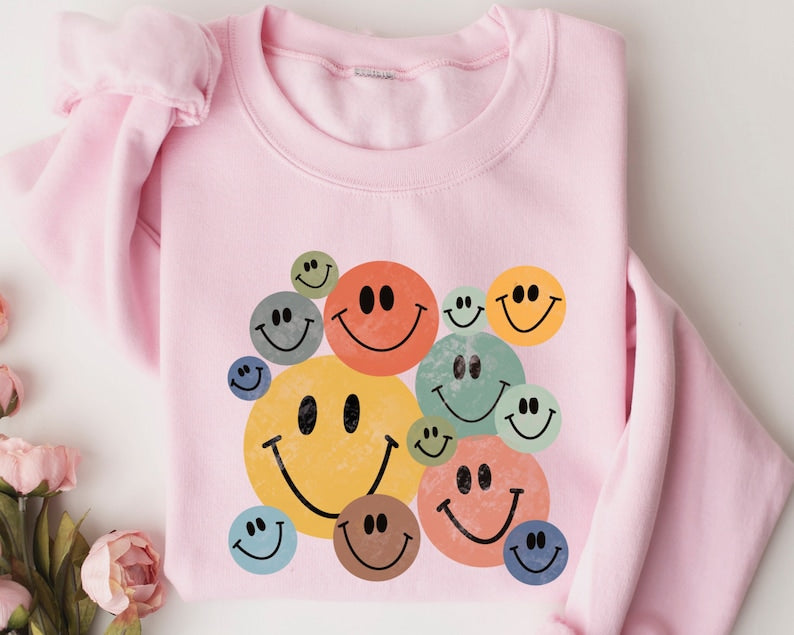 Retro Happy Face Sweatshirt