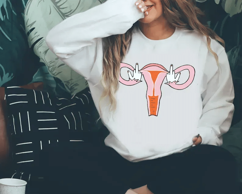 Uterus Finger Sweatshirt, Pro Choice Shirts, Reproductive Rights, Women’S Rights Feminism Sweater