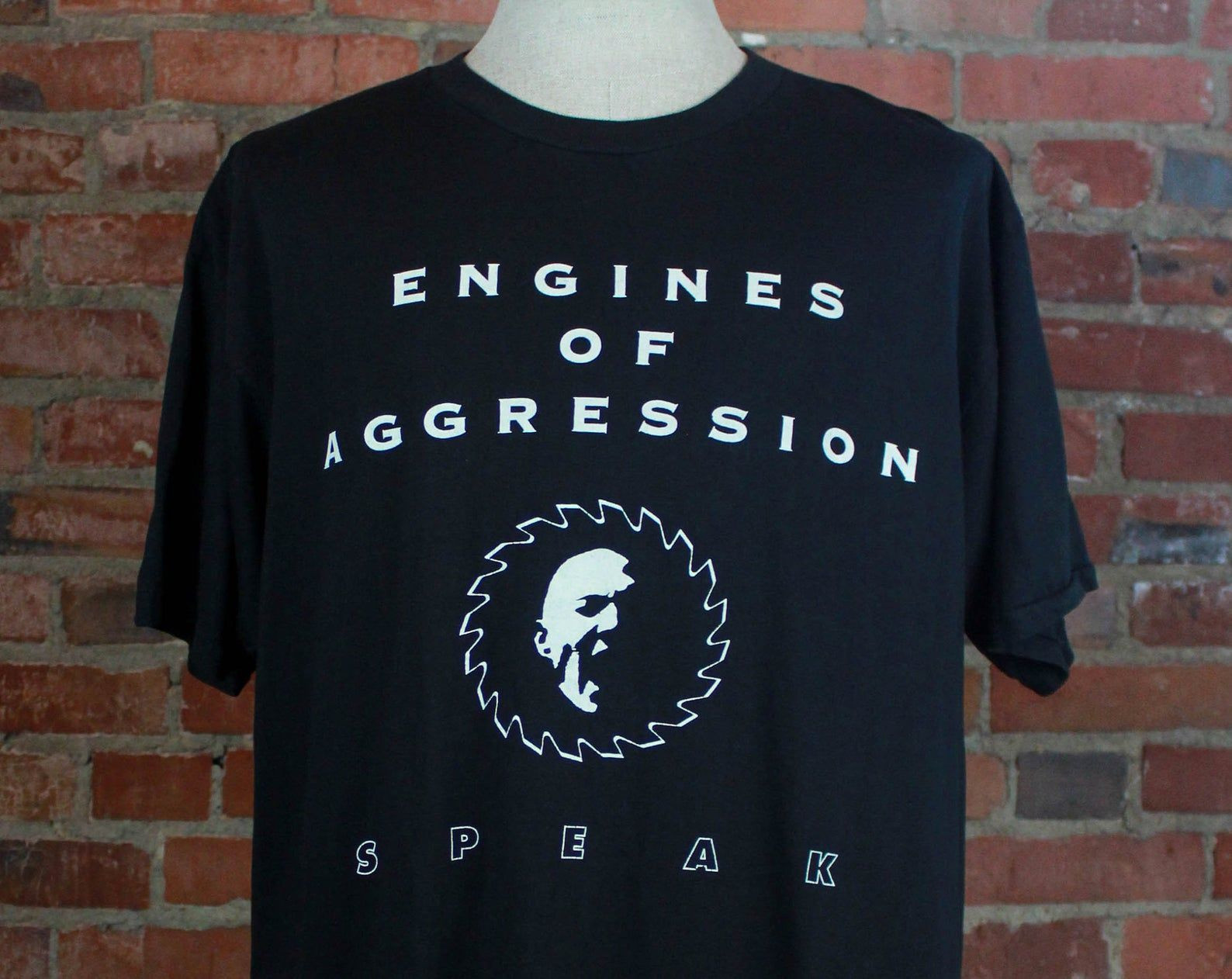 Vintage 1993 Engines Of Aggression Concert T Shirt Speak Black Unisex