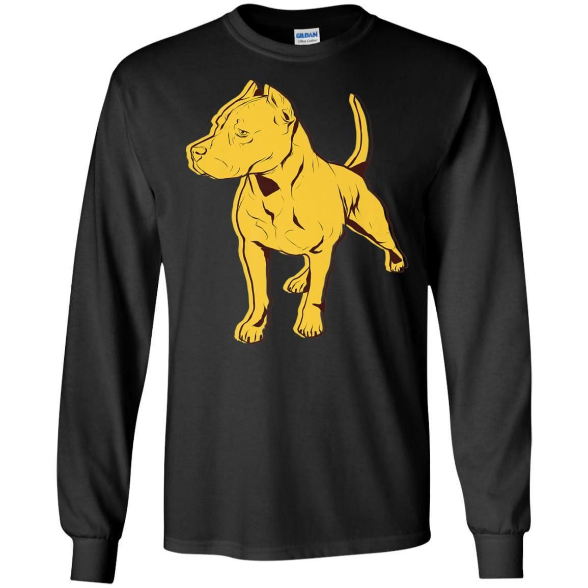 Pitbull Standing Funny Shirt Long Sleeve