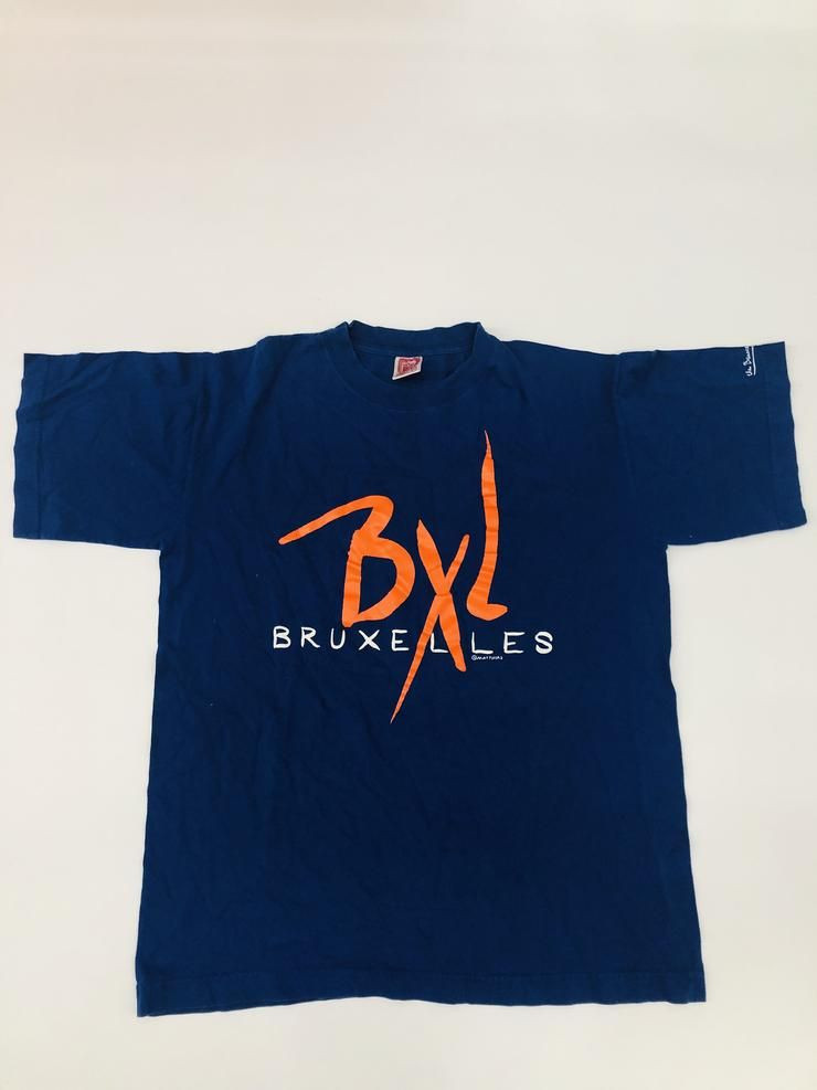 Vintage Bruxelles University Blue Orange Shirt Belgium Shirt German Top Shirt