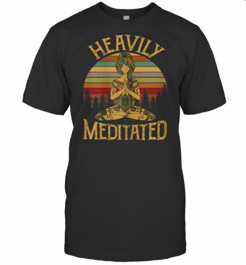 Womens Vintage Heavily Meditated Yoga Meditation Spiritual Warrior T Shirt