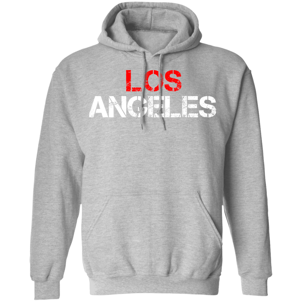 Los Angeles Red White Font Pullover Hoodie