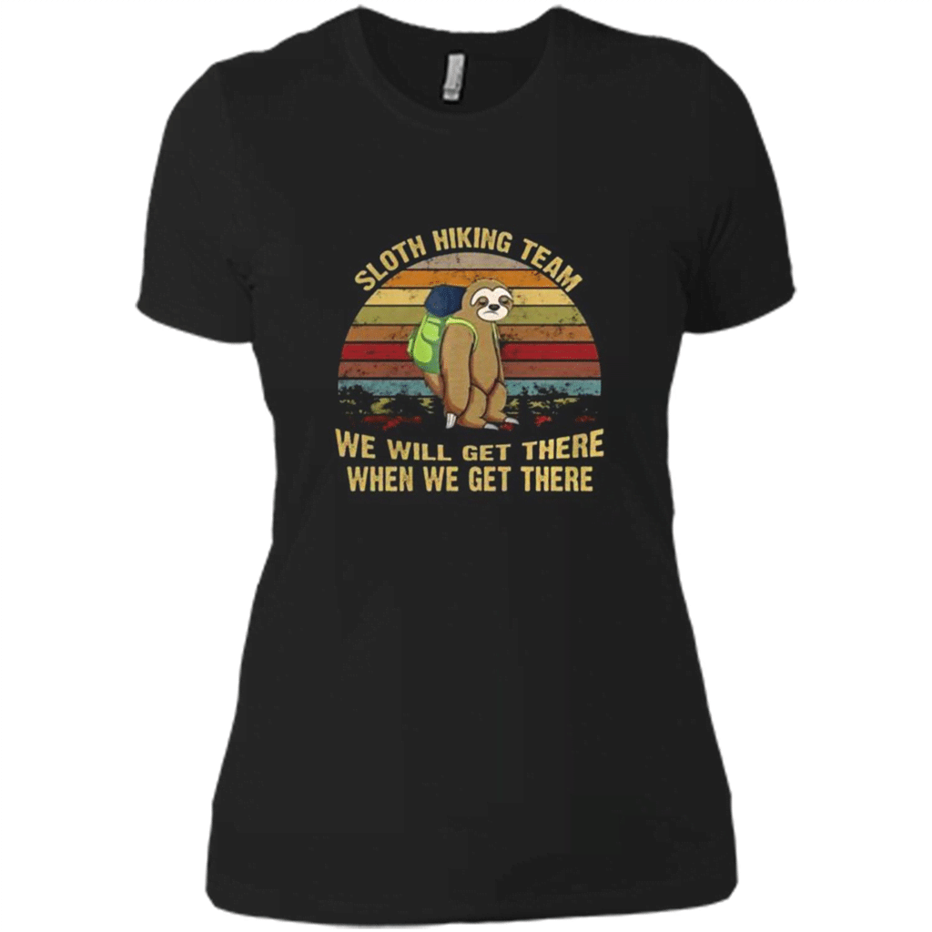 Sloth Hiking Team We Will Get There Shirt – Ladies Boyfriend T-Shirt