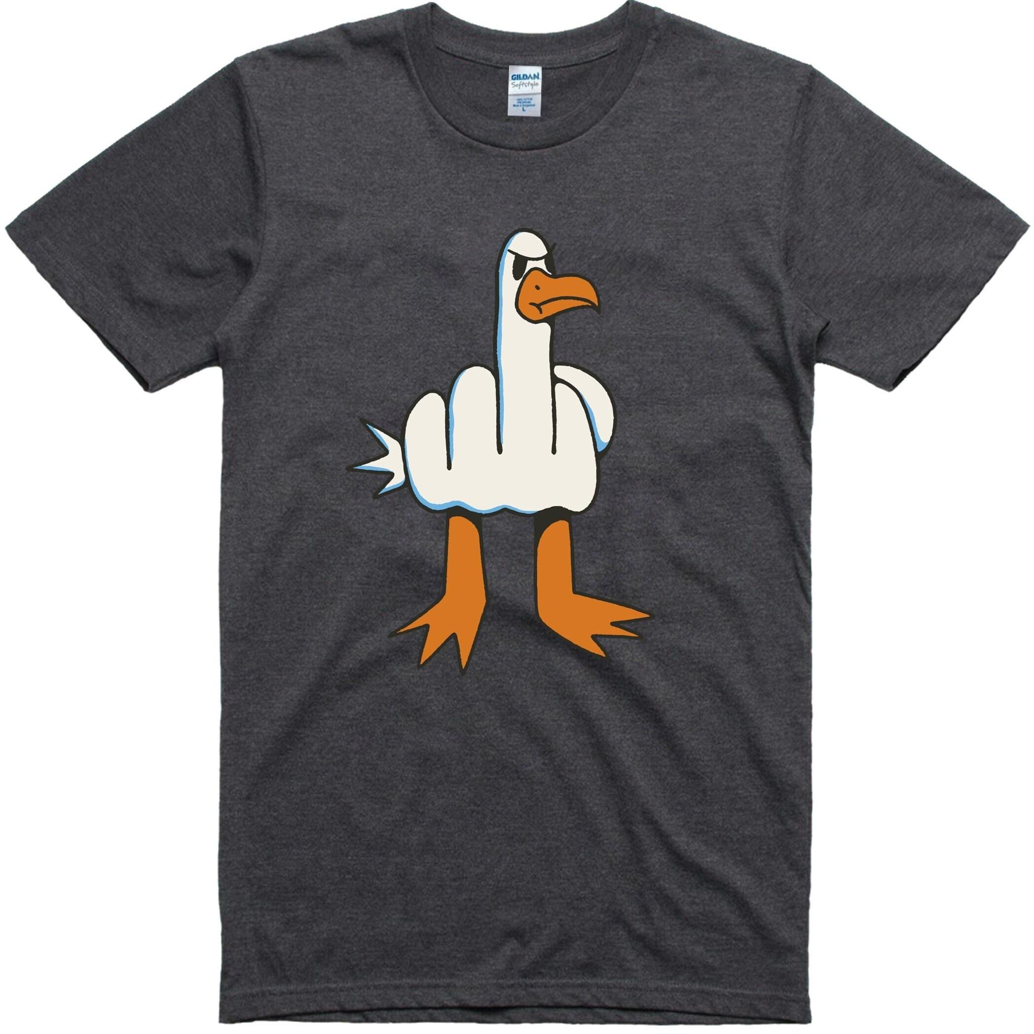 Mens Funny T-Shirt Rude Seagull Design Regular Fit