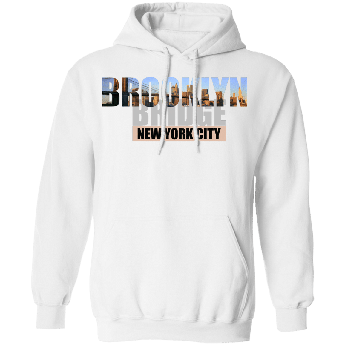 Brooklyn Bridge In Font Pullover Hoodie