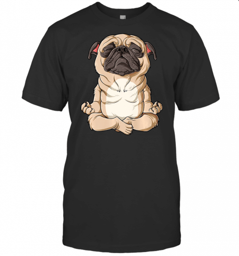 Pug Yoga T Shirt Namaste Spiritual Meditation Funny Chakra