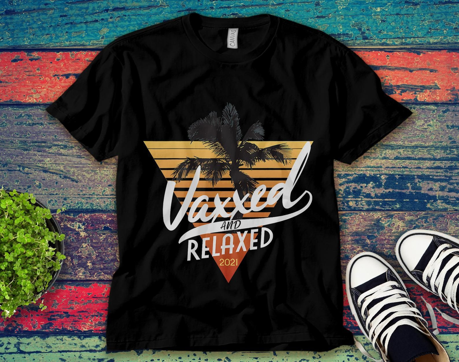 Vaxed And Relaxed 2021 Hello Summer Vintage Unisex T-Shirt Unisex Adult Bella Shirt Gift Ke5293