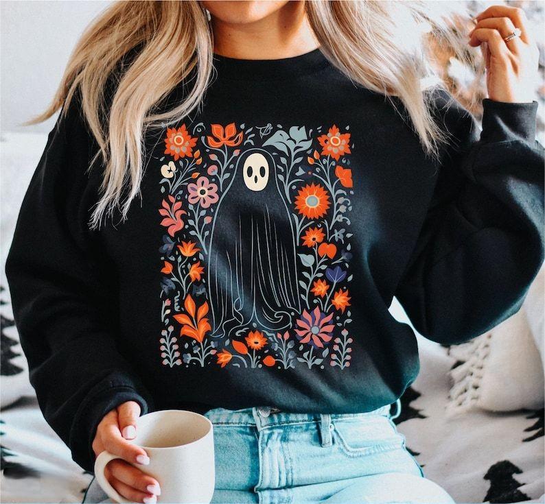 Retro Floral Ghost Sweatshirt